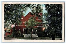 1927 St Bernard's Catholic Church Stairs Doorway Keene New Hampshire NH Postcard picture