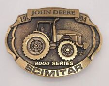 Vintage John Deere Brass Scimitar 8000 Tractor Belt Buckle - Limited Edition USA picture