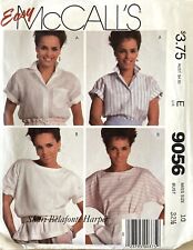Easy McCall’s 9056 Women’s Blouse Top Vintage Pattern Size 10 Uncut  picture