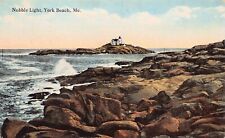 Nubble Island Light Lighthouse York Beach ME Maine Cape Neddick Vtg Postcard U10 picture