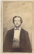 Handsome Young Man With Patterned Vest Identified 1860s CDV Carte de Visite V835 picture