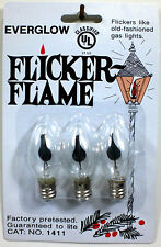 (3) Three C7 Flicker Flame Light Bulbs For Christmas Lights or Candles NEW picture