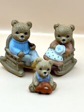 Vtg Ceramic Homco Papa, Mama and Baby Bear 2.25