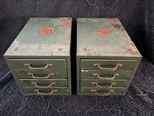 2 Vintage WARDS Master Quality 4 Drawer Metal Small Storage Cabinet Stackable picture