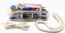 Vintage Clear Transparent Neon Conair Push Button Landline Telephone Model SW205 picture
