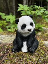 Panda Bear Figurine Drowsy Resin Wild Animal Statue Black White New Ornament  picture