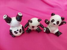 ceramic panda figurines lot of 3. picture