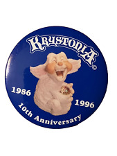 Krystonia Pinback Button 10th ANNIVERSARY 1986-1996 Store Employee Promo Pin Vtg picture