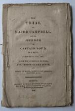 1808 EARLY ANTIQUE PUBLICATION RE: TRIAL MAJ CAMPBELL for DUEL MURDER CAPT BOYD picture