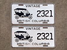 (2) -PAIR -1960’s / 1970’s - BRITISH COLUMBIA - CANADA -VINTAGE - LICENSE PLATES picture