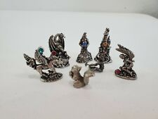 CCI Pewter Figurine Lot 6 Different Fairy Unicorn Mage Dragon Castle  picture