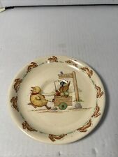 Vintage Bunnykins Royal  Doulton China Plate Rabbits Chick to the Hunt Ball picture