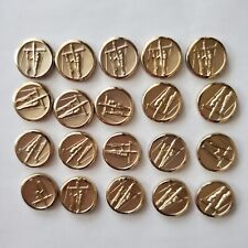 20 Pcs 14k Gold Plated Electric Lineman Medallion Gift - Projects/Crafts picture