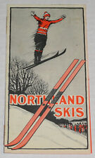 Rare Antique Northland Skis Skiing Toboggans Folding Advertising Brochure 1920s picture