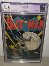 Batman #13 CGC 1.5  1942 Classic WW2 Cover Joker Appearance Bob Kane Art picture