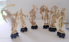 Vintage oriental figurines resin/plastic Warriors/ Fisherman Lot of 6 picture