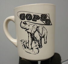 RARE vintage 80s Gop political mug republican convention elephant donkey detroit picture