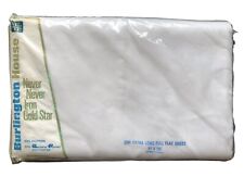 Vtg Burlington House Extra Long Full Flat White Muslin Bed Sheet 81 x 115 XL USA picture