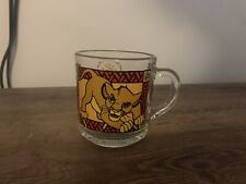 The Lion King Simba Circle Of Life Coffee Mug. Clear Glass. Vintage 90s Disney picture