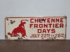 1941  Wyoming CHEYENNE FRONTIER DAYS   License Plate Tag picture