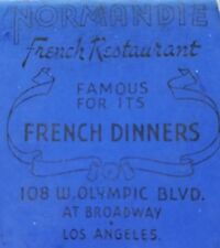 1930s Los Angeles CA NORMANDIE FRENCH RESTAURANT full unstruck rare  picture