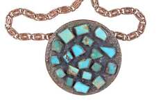 c1970's  Copper/turquoise Bell trading post Pendant/necklace picture