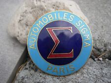 vintage french AUTOMOBILES SIGMA PARIS car manufacturer - enamel Emblem Badge picture