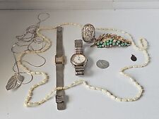 Vintage Junk Drawer Lot Jewelry Watches Skagen Denmark Germany Brooch #91 picture