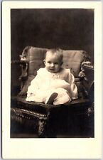 Baby Infant Photograph Beautiful Little Girl Sitting On Chair Postcard picture
