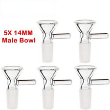 5x 14MM Male Glass Bowl For Water Pipe Hookah Bong Replacement Head picture