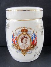 Sandland Ware England Queen Elizabeth II 1953 Coronation Tea Caddy/Jar wLid 5
