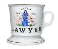 Lawyer Justice for All Porcelain Coffee Cup Shaving Mug Viking Handmade Japan picture