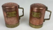 Vintage Rustic Copper Brass Salt & Pepper Shakers 4
