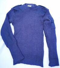 RAF Blue Jersey Utility Jumper Elbow Patches Round or V Neck Wool Nylon  picture