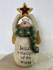 Snowman Holding Up A Star Starlight Angels Series Dicksons W/Box Christmas 9” picture