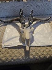 Goat Skull ? Ornate Jeweled Horns  Skull Halloween Prop Resin Display  Decor 19