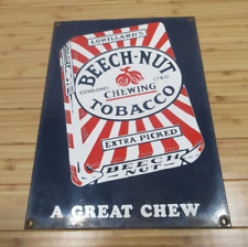 Vintage Beech Nut Chewing Tobacco Metal  Advertising Sign picture
