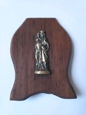 Vtg St Anne Baby Mary Mini Statue Shrine Wood Metal 3 In France  picture