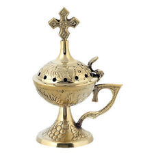 Elegant Christian Orthodox Home Brass Censer Incense Burner  Gift picture