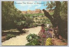 Postcard Jerusalem The Gardens Of Gethsemane Israel Old City Wall Golden Gate picture