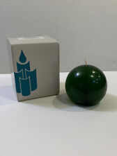 PartyLite Holiday Cheer Emerald Green Clear Ball Candle Q38502 picture