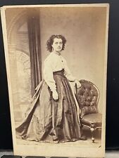 Antique Victorian cdv photo young woman dark wavy hair by Smith of London picture