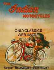 1914 INDIAN TWIN VINTAGE MOTORCYCLE RACING 12X16 POSTER ART GRAPHICS ADVERTISING picture