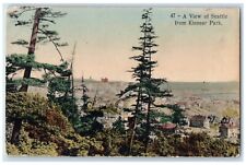 c1910 Aerial View Trees Seattle Kinnear Park Washington Vintage Antique Postcard picture
