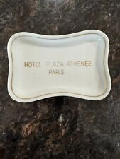 Hotel Plaza Athenee Paris Porcelain Ashtray Dish 4” Vintage picture