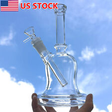 8.6 Inch Glass Bong Clear Pot shape Hookah Heavy Smoking Water Pipe + Glass Bowl picture