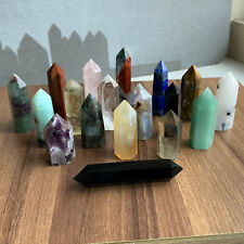 18pcs A lot natural quartz obelisk crystal wand point healing send randomly  picture
