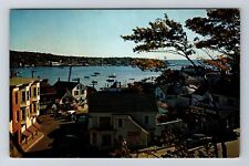 Boothbay Harbor ME-Maine, Looking Down Commercial Street, Vintage Postcard picture
