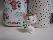 Vintage Napco Ware Christmas Mouse with Tree Bone China picture