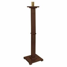 Walnut Stain Maple Hardwood Polished Brass Gothic Candle Holder for Church,44 In picture
